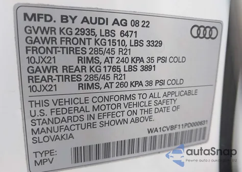 2023 Audi Q8 Prestige from USA, damaged, VIN WA1CVBF11PD000631